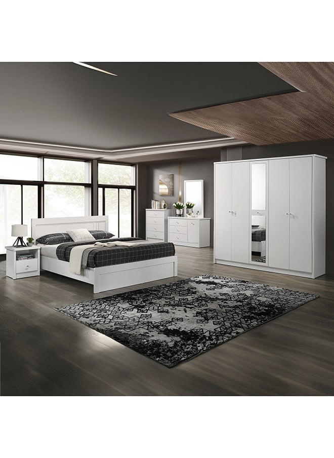 Home Box - Cornell 5-Door Wardrobe with Mirror 213 x 208 x 55 cm - Image 1