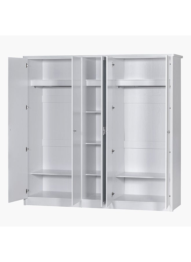 Home Box - Cornell 5-Door Wardrobe with Mirror 213 x 208 x 55 cm - Image 1