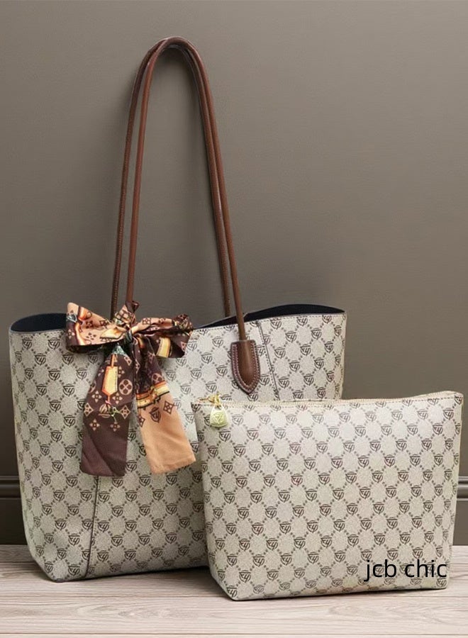 JCB CHIC حقيبة حمل زهرية كلاسيكية عتيقة للنساء، حقيبة يد نسائية أنيقة للسيدات، حقيبة أم كبيرة السعة، حقيبة أزياء يومية قابلة للتعديل، حقيبة كتف أنيقة للسيدات (012#)