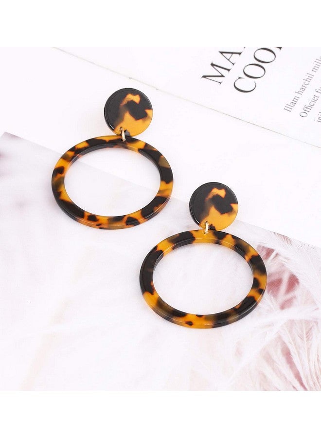 MOLOCH Acrylic For Women Geometry Resin Drop Dangle Earrings Bohemia Tortoise Shell Hoop Earrings Mottled Statement Stud Earrings Fashion Jewelry (Tortoiseshell) - Image 4