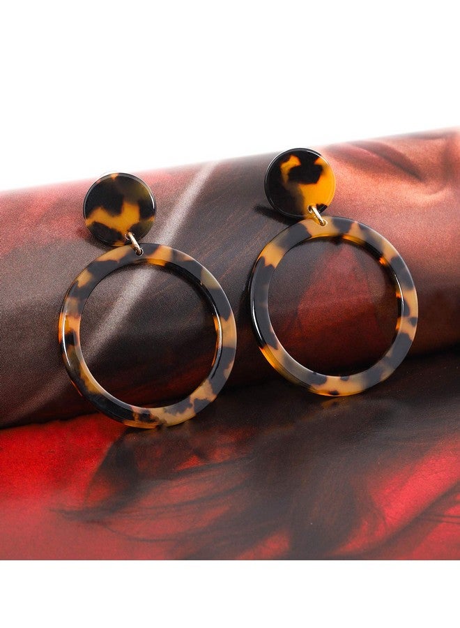 MOLOCH Acrylic For Women Geometry Resin Drop Dangle Earrings Bohemia Tortoise Shell Hoop Earrings Mottled Statement Stud Earrings Fashion Jewelry (Tortoiseshell) - Image 3