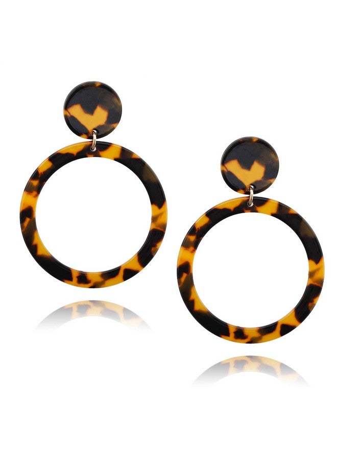MOLOCH Acrylic For Women Geometry Resin Drop Dangle Earrings Bohemia Tortoise Shell Hoop Earrings Mottled Statement Stud Earrings Fashion Jewelry (Tortoiseshell) - Image 1