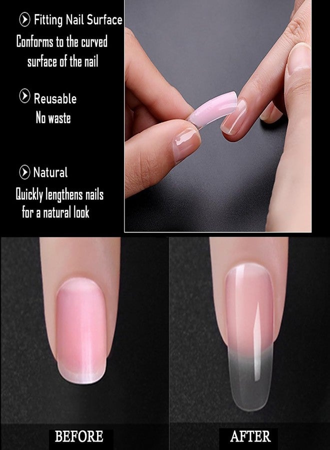 نيل ويند نايل ويند - ١٠٠ قطعة من أطراف الأظافر الاصطناعية المصنوعة من جل البولي، قالب لتطويل الأظافر، قالب كامل التغطية من الأكريليك المقاوم للأشعة فوق البنفسجية، عبوة شفافة من قطعة واحدة - Image 2