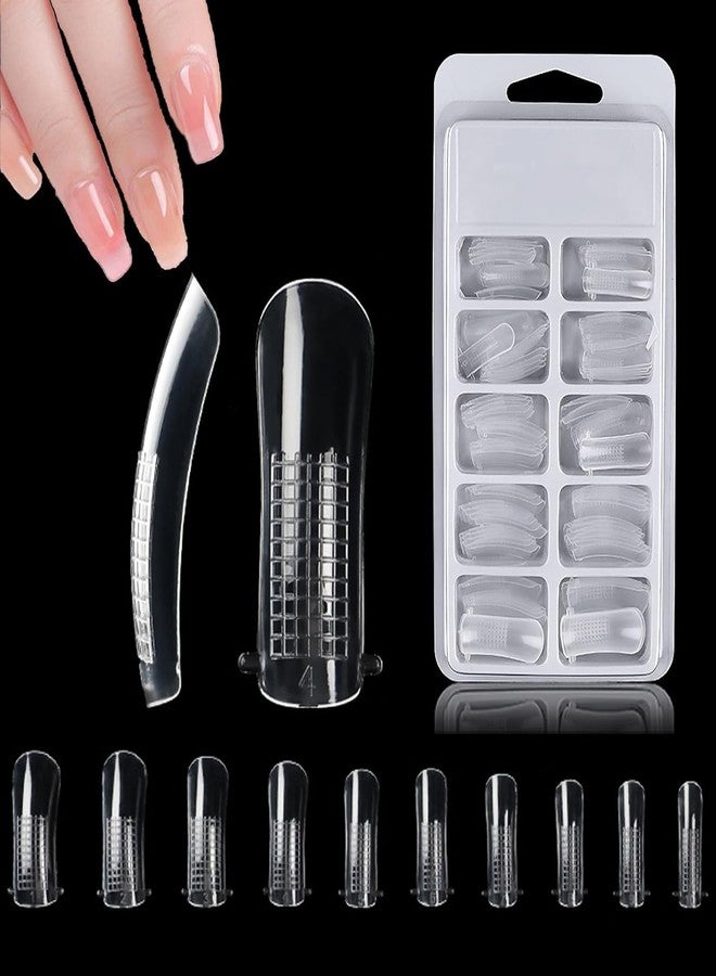 نيل ويند نايل ويند - ١٠٠ قطعة من أطراف الأظافر الاصطناعية المصنوعة من جل البولي، قالب لتطويل الأظافر، قالب كامل التغطية من الأكريليك المقاوم للأشعة فوق البنفسجية، عبوة شفافة من قطعة واحدة - Image 1