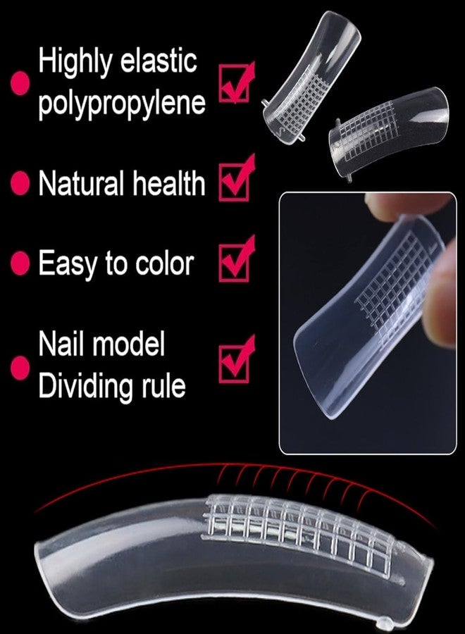 نيل ويند نايل ويند - ١٠٠ قطعة من أطراف الأظافر الاصطناعية المصنوعة من جل البولي، قالب لتطويل الأظافر، قالب كامل التغطية من الأكريليك المقاوم للأشعة فوق البنفسجية، عبوة شفافة من قطعة واحدة - Image 3