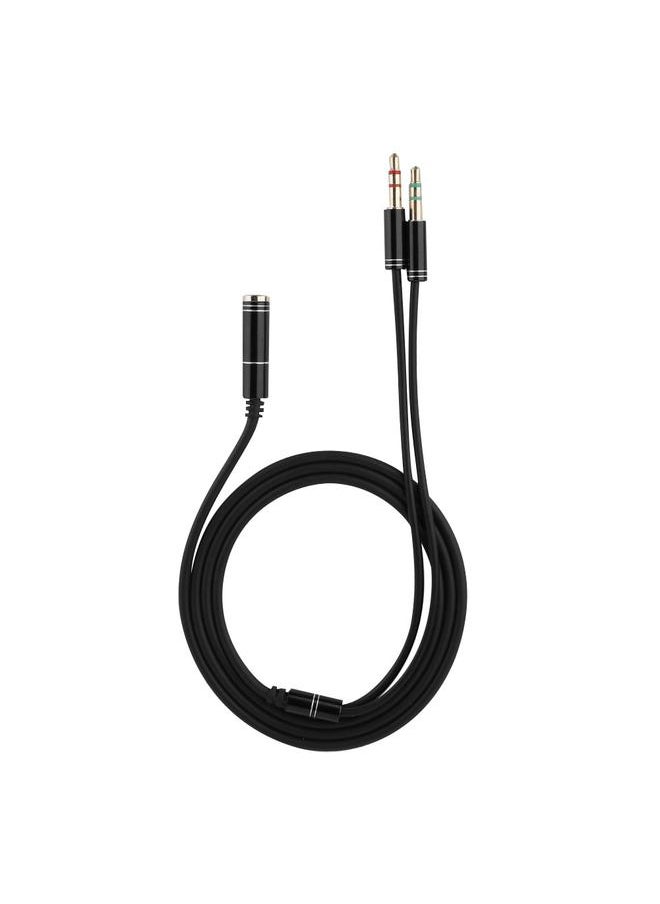 Thoraya 3.5mm Female to 3.5mm Dual Male Audio Extension Cable Headphone Splitter Mic Earphone Adapter  - Image 1