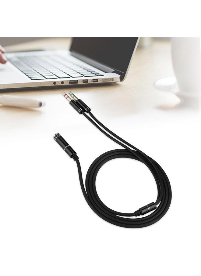 Thoraya 3.5mm Female to 3.5mm Dual Male Audio Extension Cable Headphone Splitter Mic Earphone Adapter  - Image 2