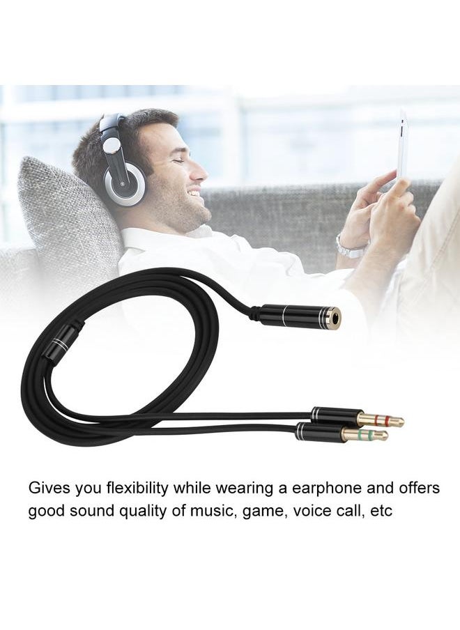Thoraya 3.5mm Female to 3.5mm Dual Male Audio Extension Cable Headphone Splitter Mic Earphone Adapter  - Image 4