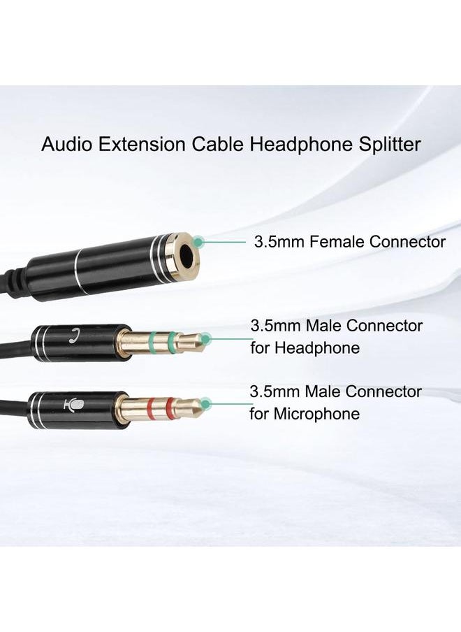 Thoraya 3.5mm Female to 3.5mm Dual Male Audio Extension Cable Headphone Splitter Mic Earphone Adapter  - Image 3