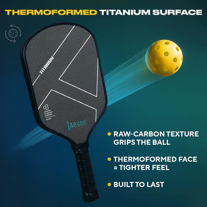AEGON مضرب بيكلبول للمستوى الاحترافي | سطح من التيتانيوم المنسوج بتقنية التشكيل الحراري للدوران | نواة من خلية النحل بسمك 16 مم | خفيف الوزن | قوة، تحكم ودوران فائقة (حقيبة حمل متضمنة) - Image 2
