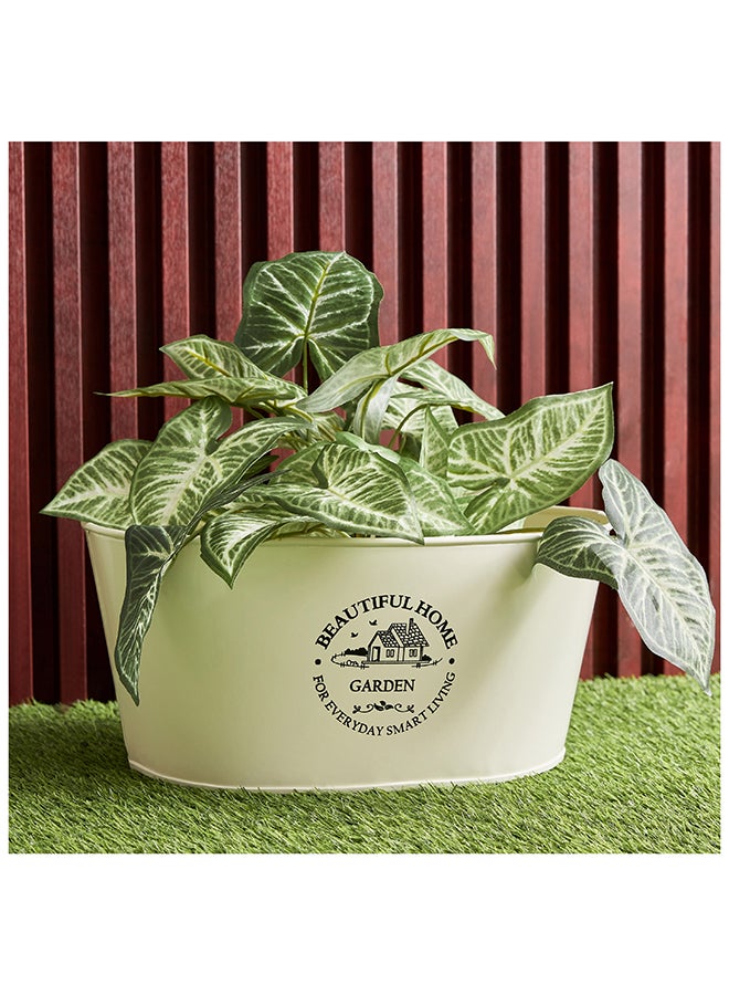 Home Box Metal Oval Table Planter 36 x 16 x 26 cm  - Image 1
