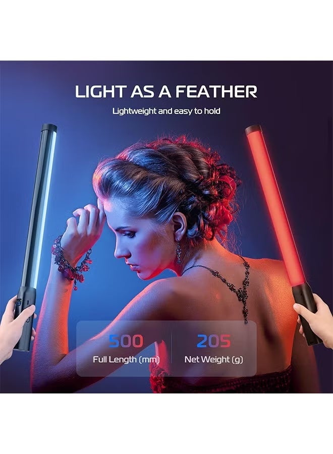 يولانزي عصا إضاءة ULANZI VL119 المحمولة، عصا إضاءة فيديو LED RGB بزاوية 360 درجة للتصوير الفوتوغرافي، مصباح أنبوبي قابل لإعادة الشحن بقوة 2600 مللي أمبير/ساعة لتصوير الفيديو، إضاءة كاميرا قابلة للتعتيم بدرجة حرارة تتراوح بين 2500 و9000 كلفن مع شاشة LCD - Image 2