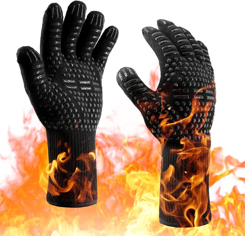 Paw Prints Oven Mitts, 1472°F Heat Resistant Gloves (2Pcs), Cut-Resistant Grill Gloves, Non-Slip Silicone BBQ Gloves, Kitchen Safe Cooking Gloves, Oven Mitts,Smoker,Barbecue,Grilling - Image 1
