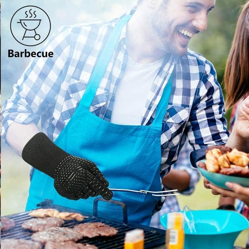Paw Prints Oven Mitts, 1472°F Heat Resistant Gloves (2Pcs), Cut-Resistant Grill Gloves, Non-Slip Silicone BBQ Gloves, Kitchen Safe Cooking Gloves, Oven Mitts,Smoker,Barbecue,Grilling - Image 2