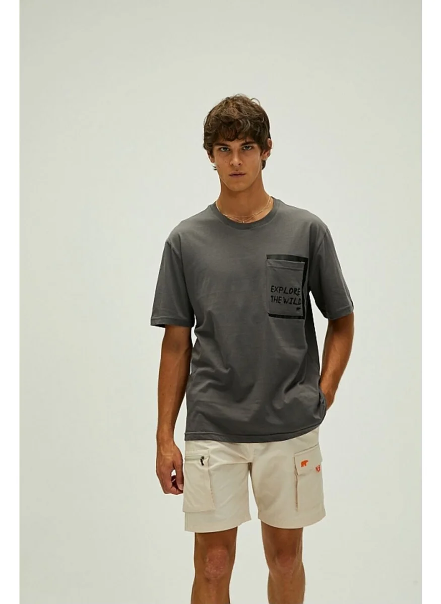 باد بير EXPLORE T-SHIRT KHAKI Men's T-Shirt 22.01.07.044-C01