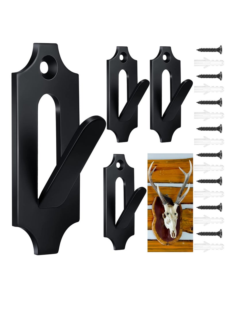 European Deer Skull Mounting Kit - 4 Pcs Wall Hooks for Antlers & Animal Decor, Perfect for Indoor & Outdoor Display - Image 1