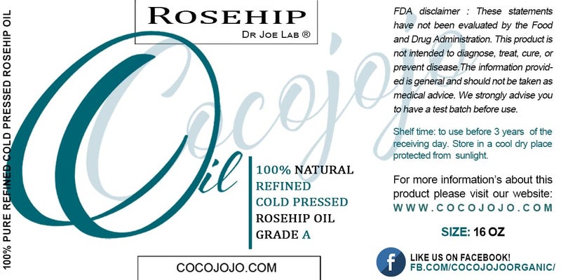 cocojojo Rosehip Oil for Face, Rose Oil for Face, Rose Hip Oil for Face, Rosehip Oil, Pure Refined Cold Pressed All Natural for Hair Skin Face Body Nails Jojoba Oil - 16 Oz - Image 3
