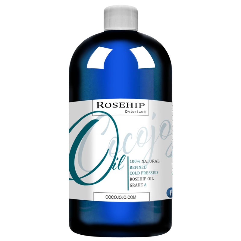 cocojojo Rosehip Oil for Face, Rose Oil for Face, Rose Hip Oil for Face, Rosehip Oil, Pure Refined Cold Pressed All Natural for Hair Skin Face Body Nails Jojoba Oil - 16 Oz - Image 1