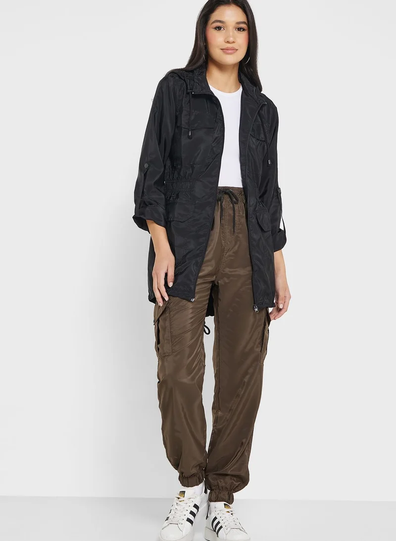boohoo Button Detail Coat