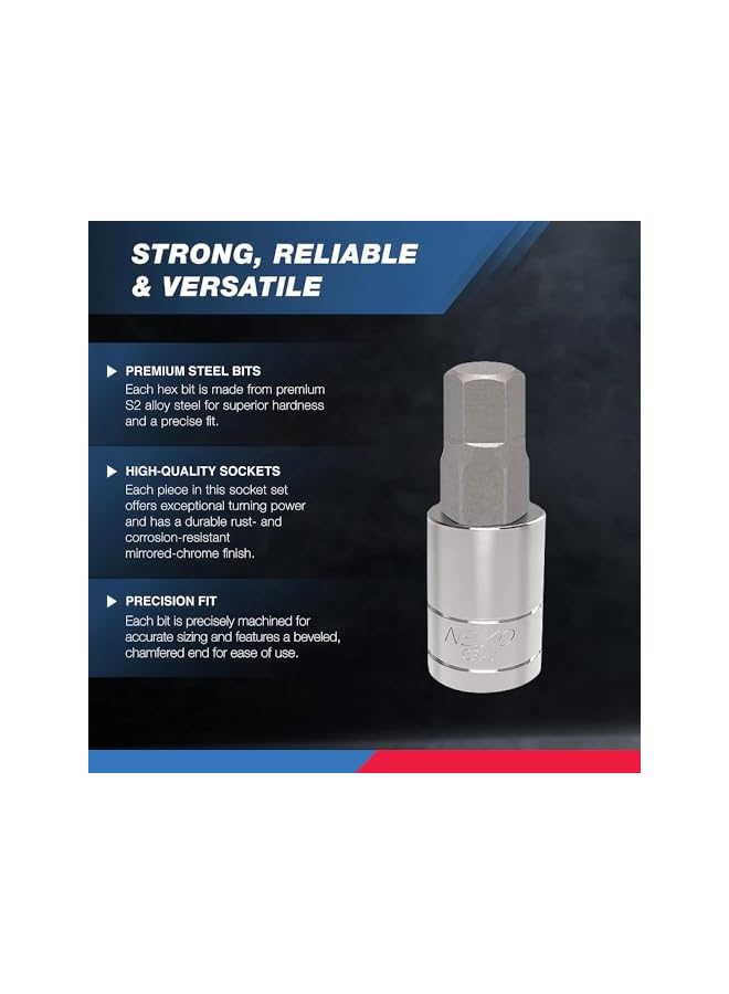 Neiko 10288A Allen Hex Bit Socket Set 32 Piece Sae And Metric Allen Socket Set Allen Head Hex Key Socket Set Made With S2 Steel - Image 2