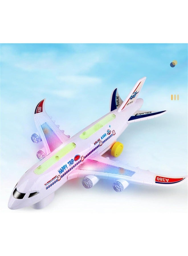 حديقة الألعاب لعبة طائرة ذاتية القيادة مزودة بضوء وصوت ووظيفة الاصطدام والانطلاق وموسيقى وامضة LED وتغيير الاتجاه تلقائيًا - Image 5