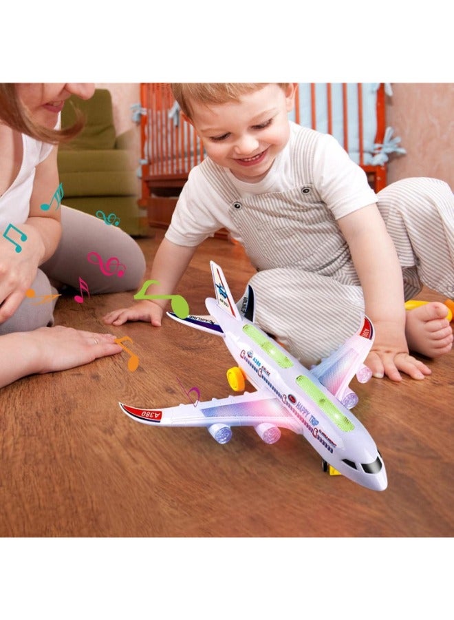 حديقة الألعاب لعبة طائرة ذاتية القيادة مزودة بضوء وصوت ووظيفة الاصطدام والانطلاق وموسيقى وامضة LED وتغيير الاتجاه تلقائيًا - Image 4