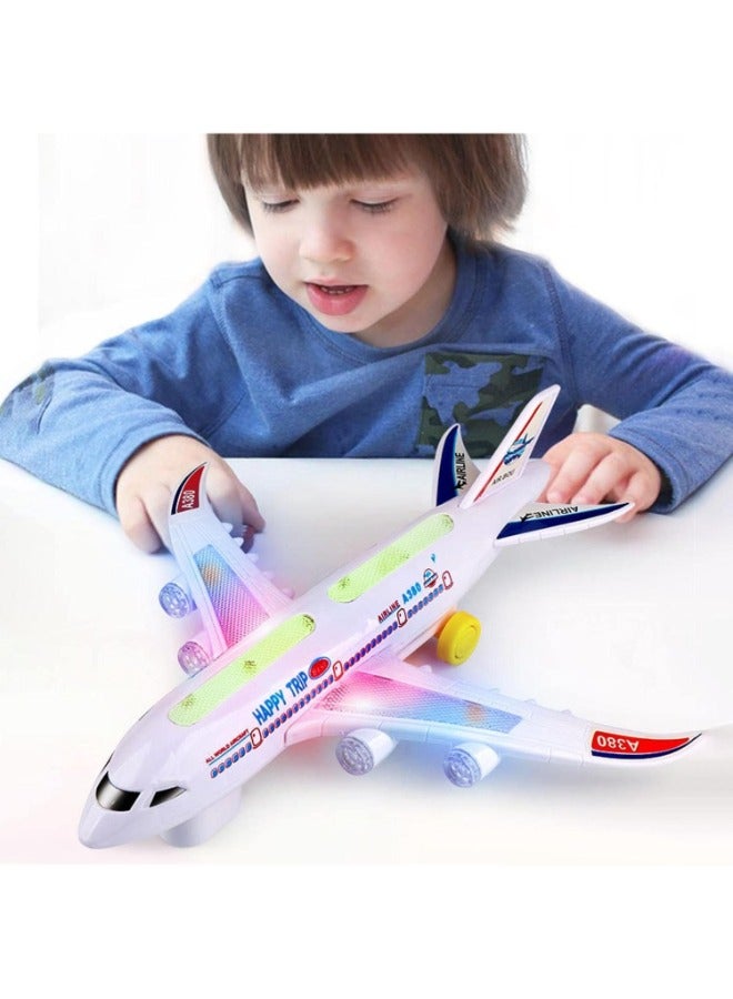 حديقة الألعاب لعبة طائرة ذاتية القيادة مزودة بضوء وصوت ووظيفة الاصطدام والانطلاق وموسيقى وامضة LED وتغيير الاتجاه تلقائيًا - Image 2