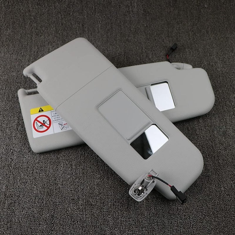 QASULER Left Gray Front Sun Visor with Makeup Mirror for VW Jetta MK6 - Image 4