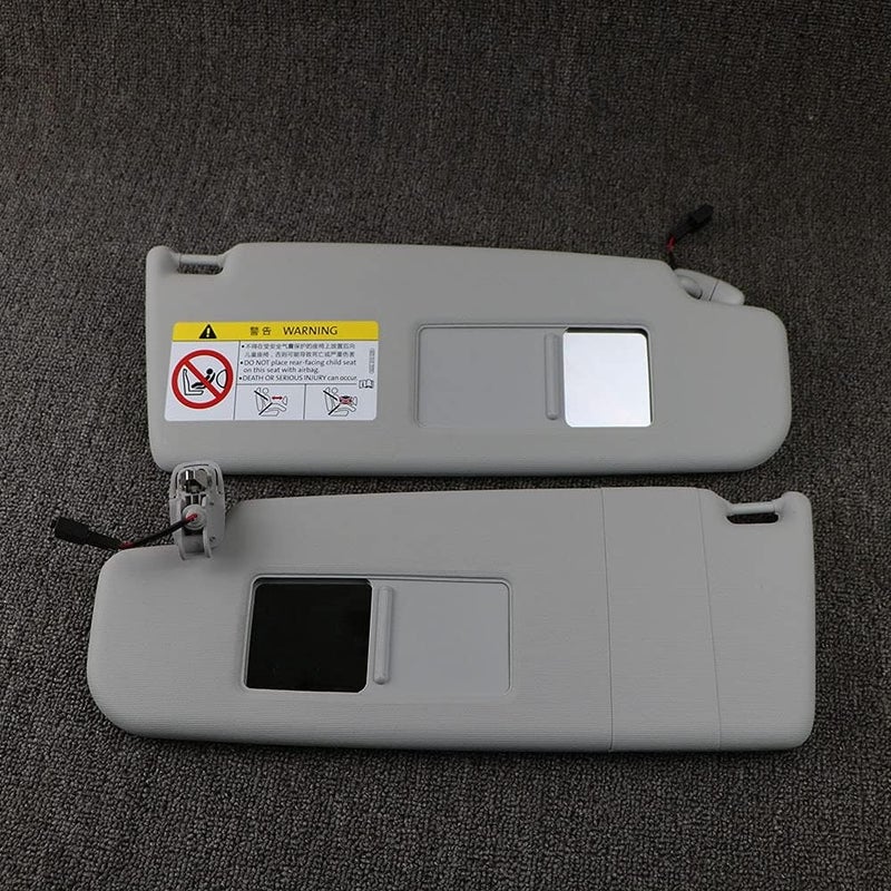 QASULER Left Gray Front Sun Visor with Makeup Mirror for VW Jetta MK6 - Image 5