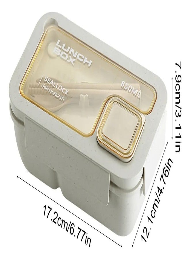 DEAL NUT Lunch Box with Spoon & Chopsticks 850ml | Eco-Friendly Wheat Straw Food Container | Leakproof Airtight Microwave Safe Meal Container for Office & School Use - Image 2