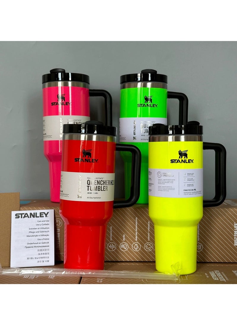 Generic - Quencher H2.0 FlowState Stainless Steel Vacuum Insulated Tumbler with Lid and Straw for Water, Iced Tea or Coffee, Smoothie and More, 40Ounce Stainless Steel 32x15x 10cm - Image 1