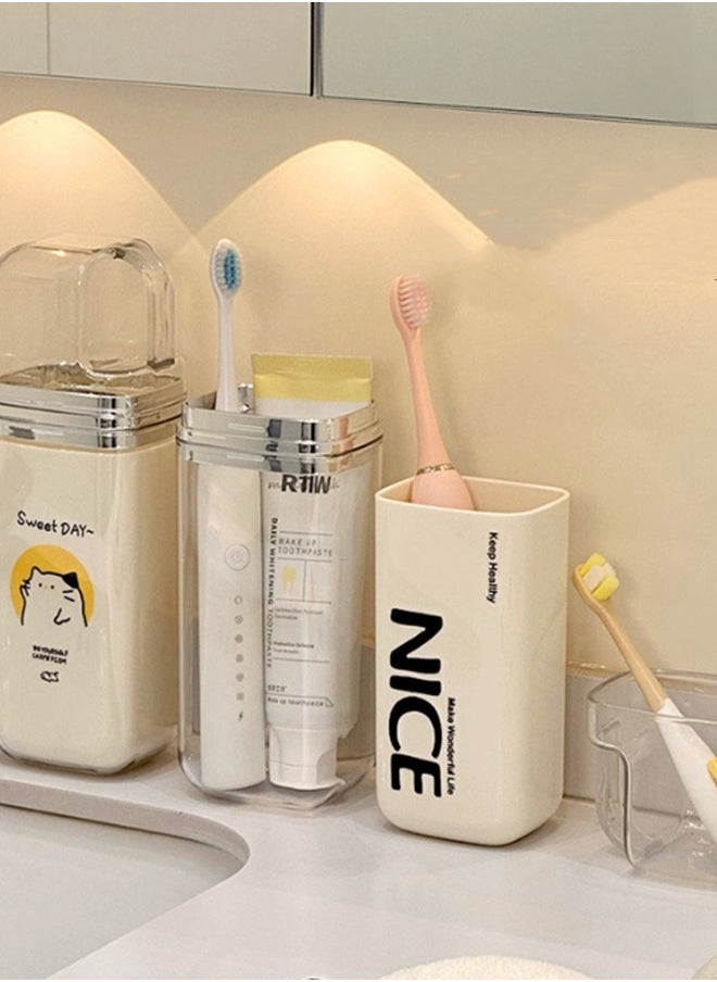 JCB CHIC Travel Toothbrush Cup, Multifunctional Reusable Travel Toothbrush Holder ，Travel Toothbrush Case 3 in 1 Family Travel Mouthwash Cup Travel Size  - Image 4