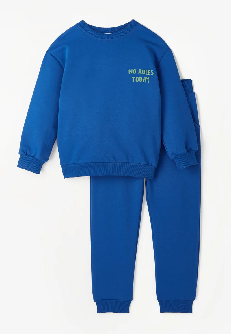 جون Boy's Embossed Slogan Printed Tracksuit