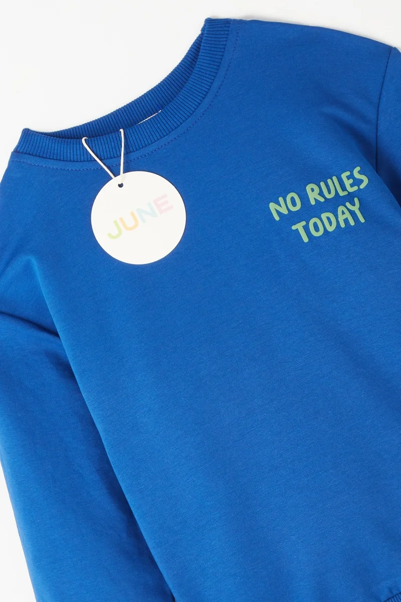 جون Boy's Embossed Slogan Printed Tracksuit