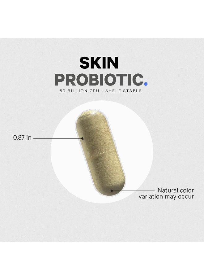 Codeage - Skin Probiotics + Prebiotics - Skin Care Routine Supplement - 50 Billion Cfu - Ayurvedic Botanical Herbs - Face Probiotics - Shelf Stable Cleanser, Non-Gmo, Vegan - 60 Capsules - Image 1