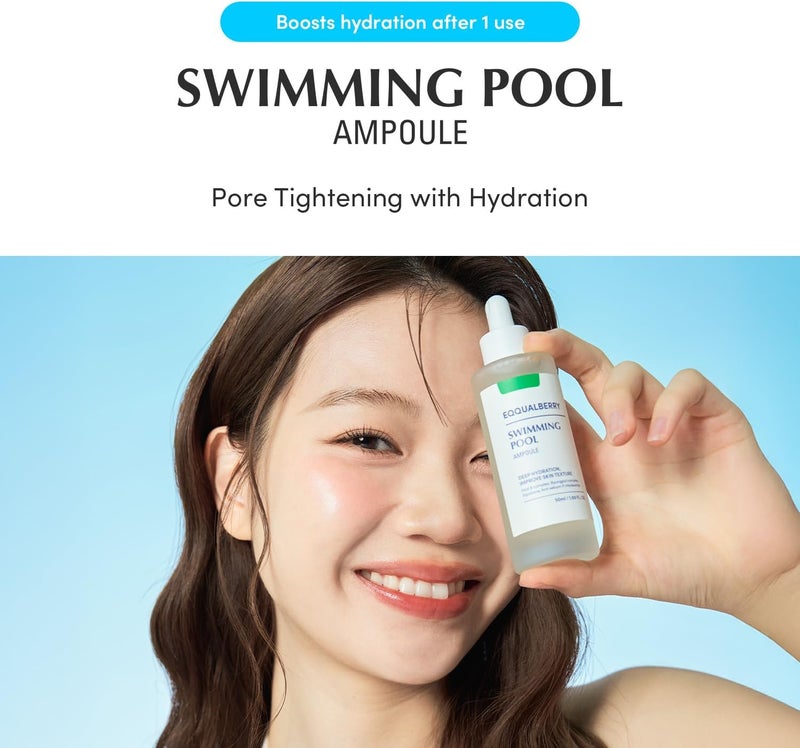 eqqualberry Swimming Pool Ampoule 1.69 Fl. Oz. 50ml | Hyaluronic Acid Serum for Face, Daily Hydration Boost with 5-CICA Complex, Soothing for All Skin Type, Korean Vegan Skincare - Image 3