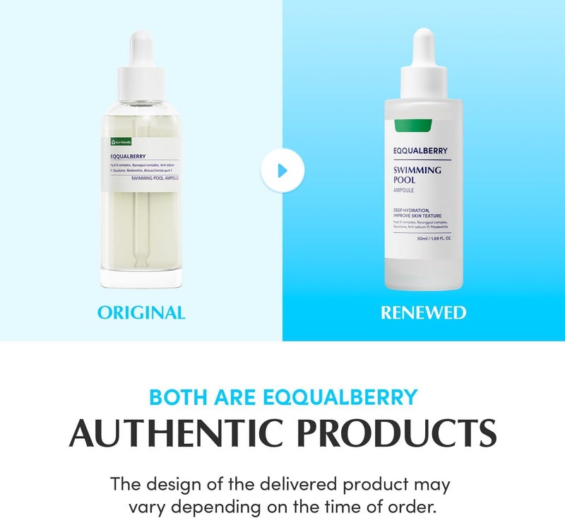 eqqualberry Swimming Pool Ampoule 1.69 Fl. Oz. 50ml | Hyaluronic Acid Serum for Face, Daily Hydration Boost with 5-CICA Complex, Soothing for All Skin Type, Korean Vegan Skincare - Image 2