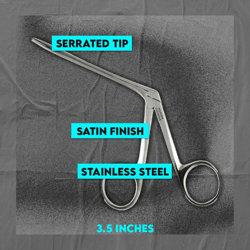 SE Stainless Steel Alligator Forceps, 3.5" - Durable, Serrated Tip for Precision Grasping in Hobbies, Crafts, Proffessionals, and DIYers - SPAF-3.5 - Image 5