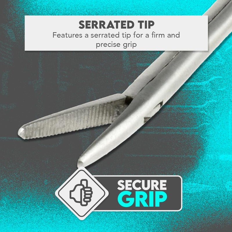 SE Stainless Steel Alligator Forceps, 3.5" - Durable, Serrated Tip for Precision Grasping in Hobbies, Crafts, Proffessionals, and DIYers - SPAF-3.5 - Image 4