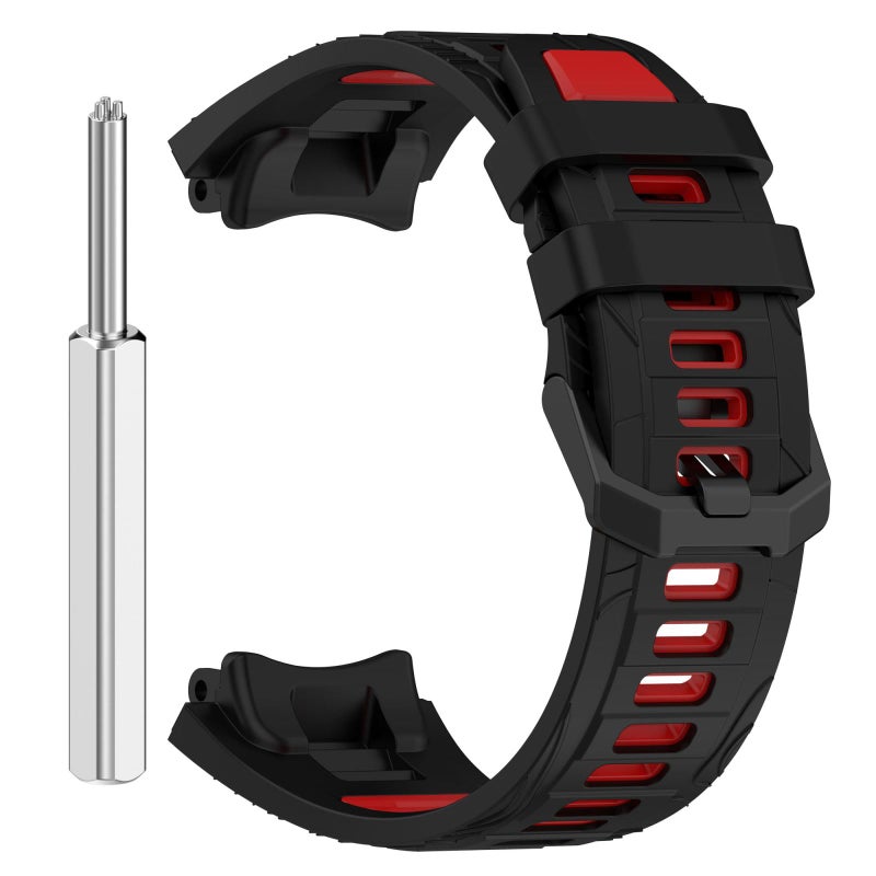 إيروريكس سوار ساعة Amazfit T-Rex 3 من السيليكون ثنائي اللون بمشبك أسود (أسود وأحمر) - Image 3