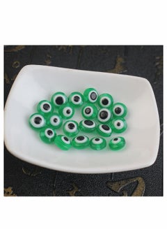 Excefore Evil Eye Beads, Round Evil Eye Handmade Resin Beads, Charms Round Evil Eye Spacer Beads Handmade Beads for DIY Jewelry Bracelet Earring Necklace Craft Making, Green, 200 Pcs  - Image 4