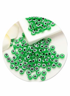 Excefore Evil Eye Beads, Round Evil Eye Handmade Resin Beads, Charms Round Evil Eye Spacer Beads Handmade Beads for DIY Jewelry Bracelet Earring Necklace Craft Making, Green, 200 Pcs  - Image 3
