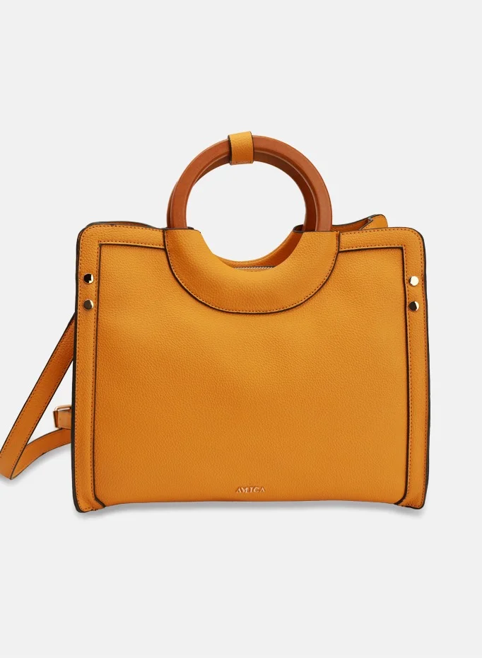 AMICA Sapphire Women's Satchel Handbag - Mustard Yellow