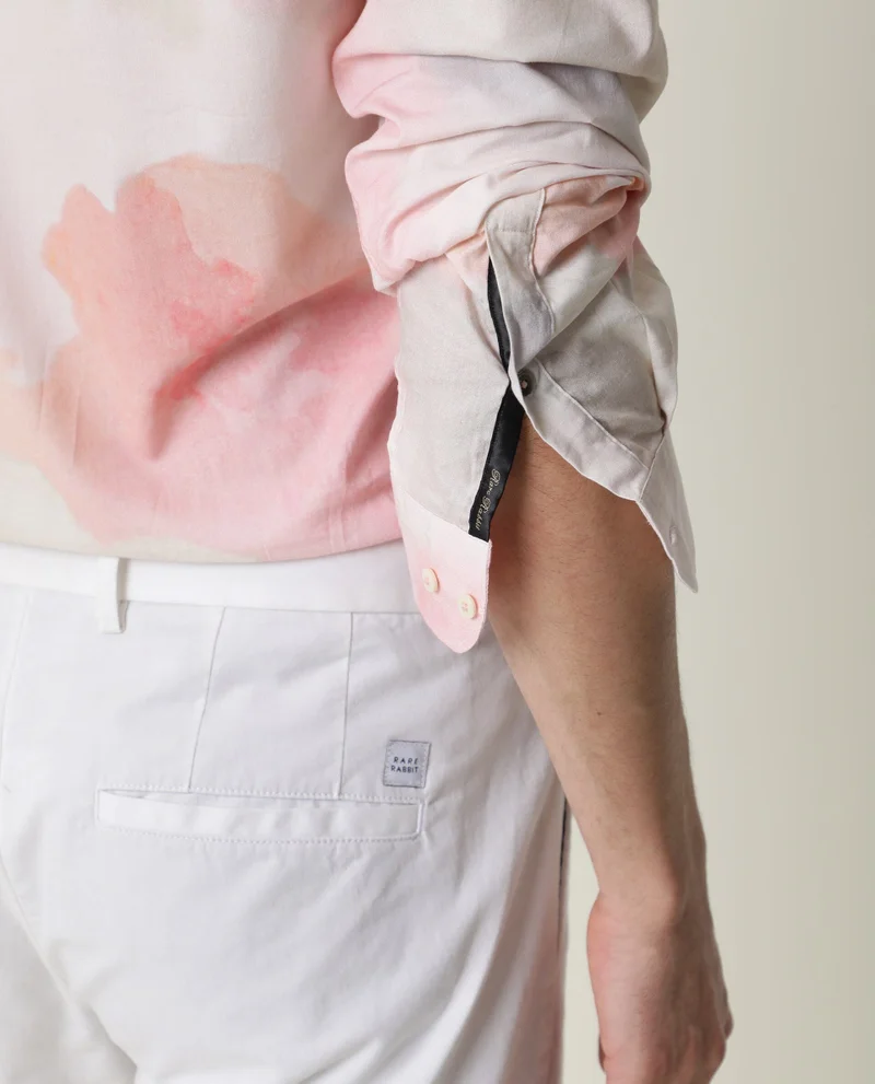Rare Rabbit Rare Rabbit Men's Fife Pink Viscose Fabric Full Sleeves Abstract Print Shirt