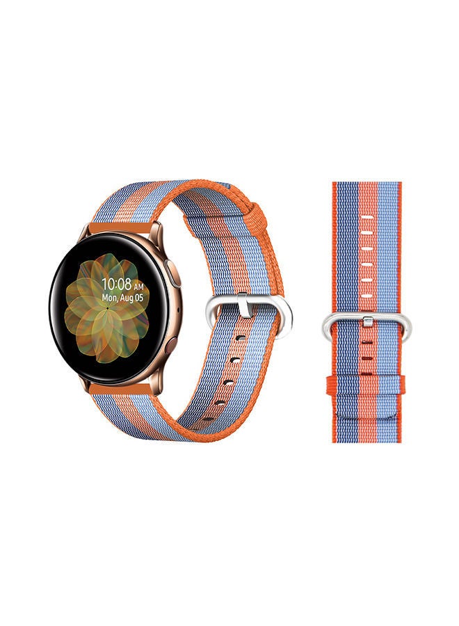 NIBEMINENT Woven Replacement Band For Samsung Galaxy Active/Active2 Orange Blue