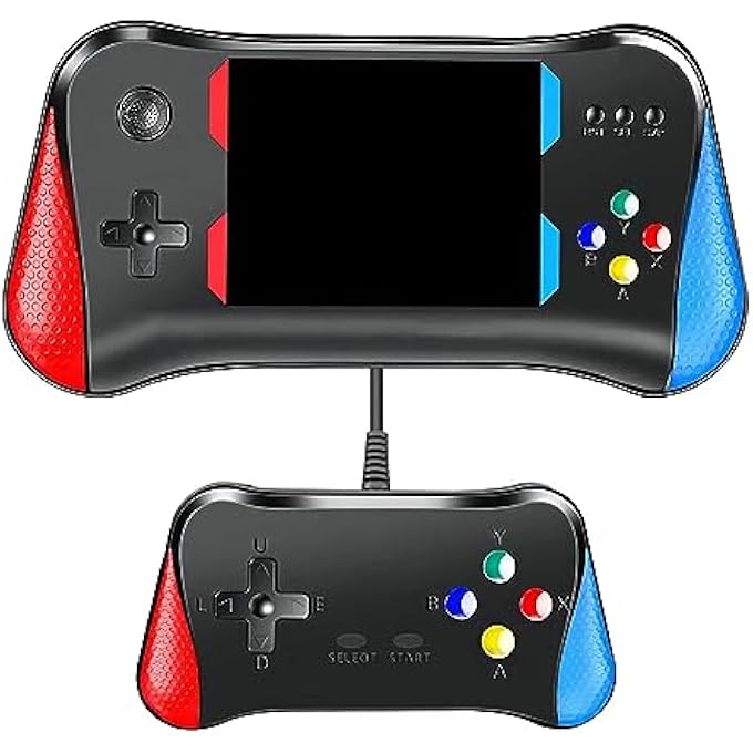 PORTABLE HANDHELD GAME CONSOLE FOR KIDS ADULTS, 3.5 INCHES LARGE SCREEN PRELOADED 500 CLASSIC RETRO VIDEO GAMES, 1200MAH RECHARGEABLE BATTERY SUPPORT FOR CONNECTING TV AND TWO PLAYERS - Image 1