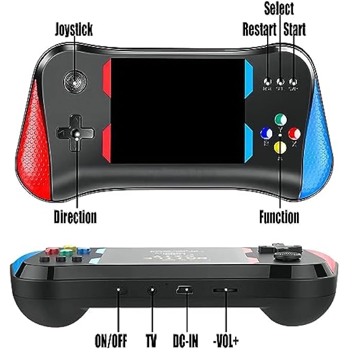 PORTABLE HANDHELD GAME CONSOLE FOR KIDS ADULTS, 3.5 INCHES LARGE SCREEN PRELOADED 500 CLASSIC RETRO VIDEO GAMES, 1200MAH RECHARGEABLE BATTERY SUPPORT FOR CONNECTING TV AND TWO PLAYERS - Image 3