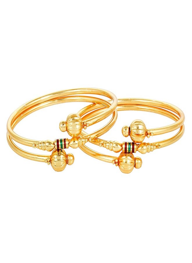 YouBella Jewellery Traditional Gold Plated Bracelet Bangle Set for Girls and Women (2.4) - Image 3
