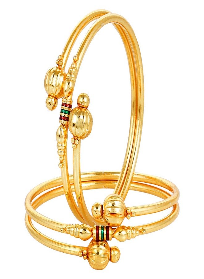 YouBella Jewellery Traditional Gold Plated Bracelet Bangle Set for Girls and Women (2.4) - Image 1
