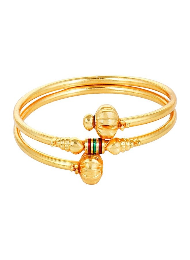 YouBella Jewellery Traditional Gold Plated Bracelet Bangle Set for Girls and Women (2.4) - Image 4